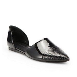 Jenni Kayne Patent Leather Snakeskin D’Orsay Flats
